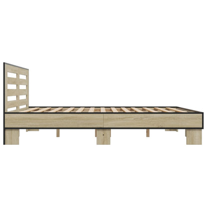 vidaXL Bed Frame | Sonoma Oak | Engineered wood, metal | Double | Durable