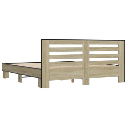 vidaXL Bed Frame | Sonoma Oak | Engineered wood, metal | Double | Durable
