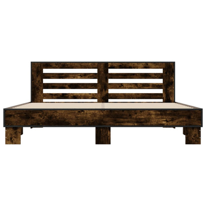 vidaXL Bed Frame without Mattress Smoked Oak 200x200 cm