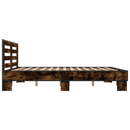 vidaXL Bed Frame without Mattress Smoked Oak 200x200 cm
