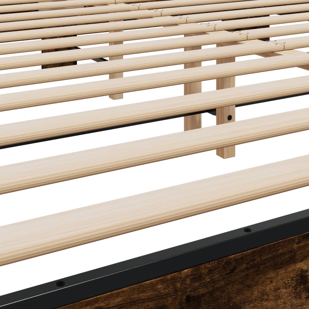 vidaXL Bed Frame without Mattress Smoked Oak 200x200 cm