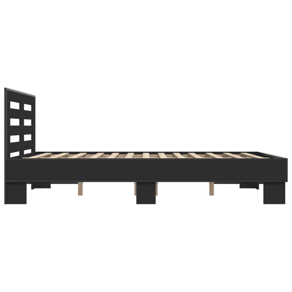 vidaXL Bed Frame without Mattress Black 140x200 cm