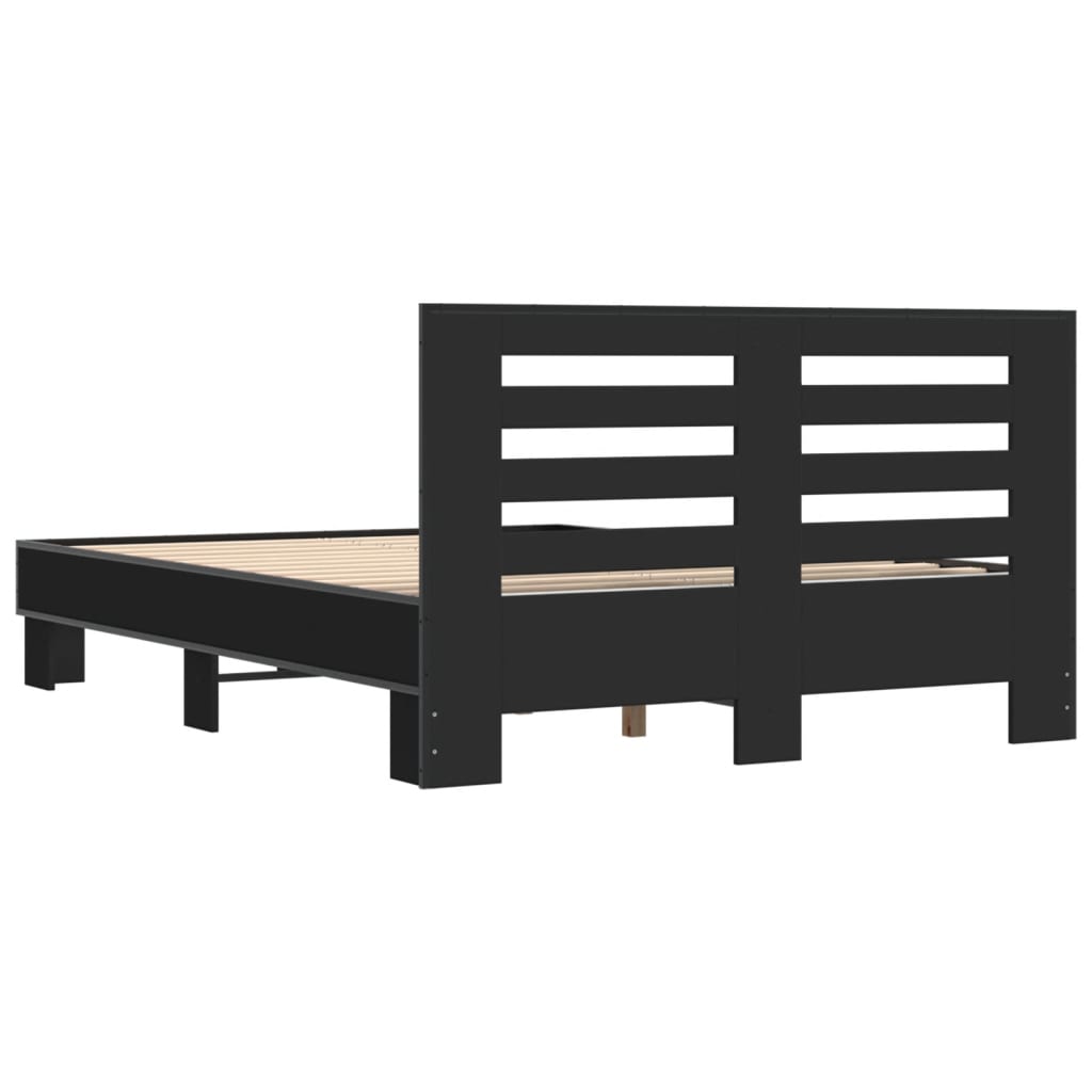 vidaXL Bed Frame without Mattress Black 140x200 cm