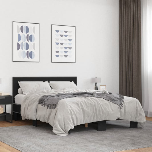 vidaXL Bed Frame without Mattress Black 140x200 cm