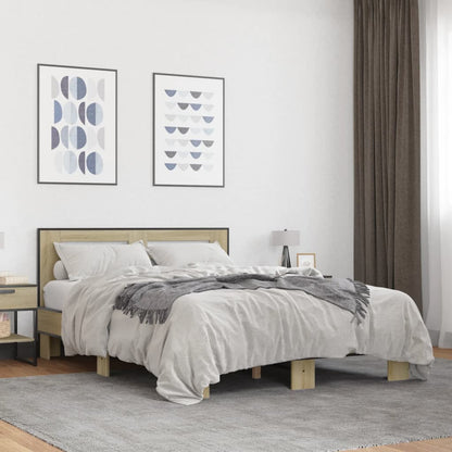 vidaXL Bed Frame without Mattress Sonoma Oak 140x200 cm