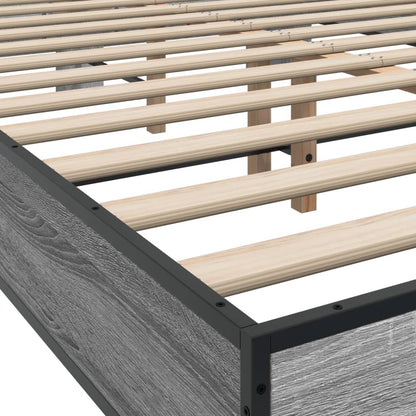 vidaXL Bed Frame | Grey Sonoma | Engineered wood, metal, plywood | Double