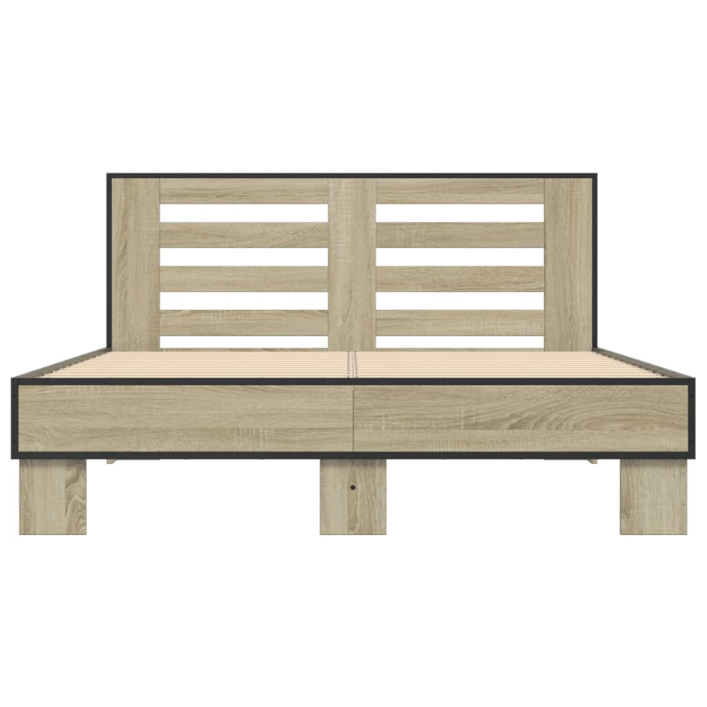 vidaXL Bed Frame | Sonoma Oak | Engineered wood, metal | Double | Durable