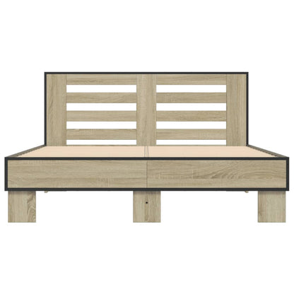 vidaXL Bed Frame | Sonoma Oak | Engineered wood, metal | Double | Durable