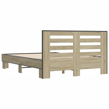 vidaXL Bed Frame | Sonoma Oak | Engineered wood, metal | Double | Durable
