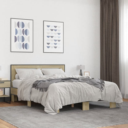 vidaXL Bed Frame | Sonoma Oak | Engineered wood, metal | Double | Durable
