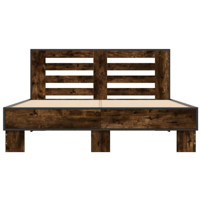 vidaXL Bed Frame without Mattress Smoked Oak 135x190 cm Double
