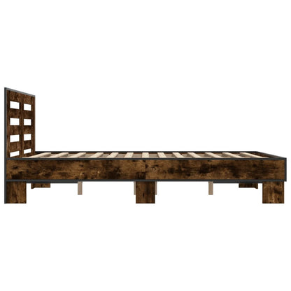 vidaXL Bed Frame without Mattress Smoked Oak 135x190 cm Double