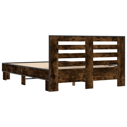 vidaXL Bed Frame without Mattress Smoked Oak 135x190 cm Double