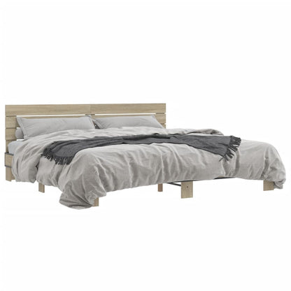 vidaXL Bed Frame without Mattress Sonoma Oak 200x200 cm