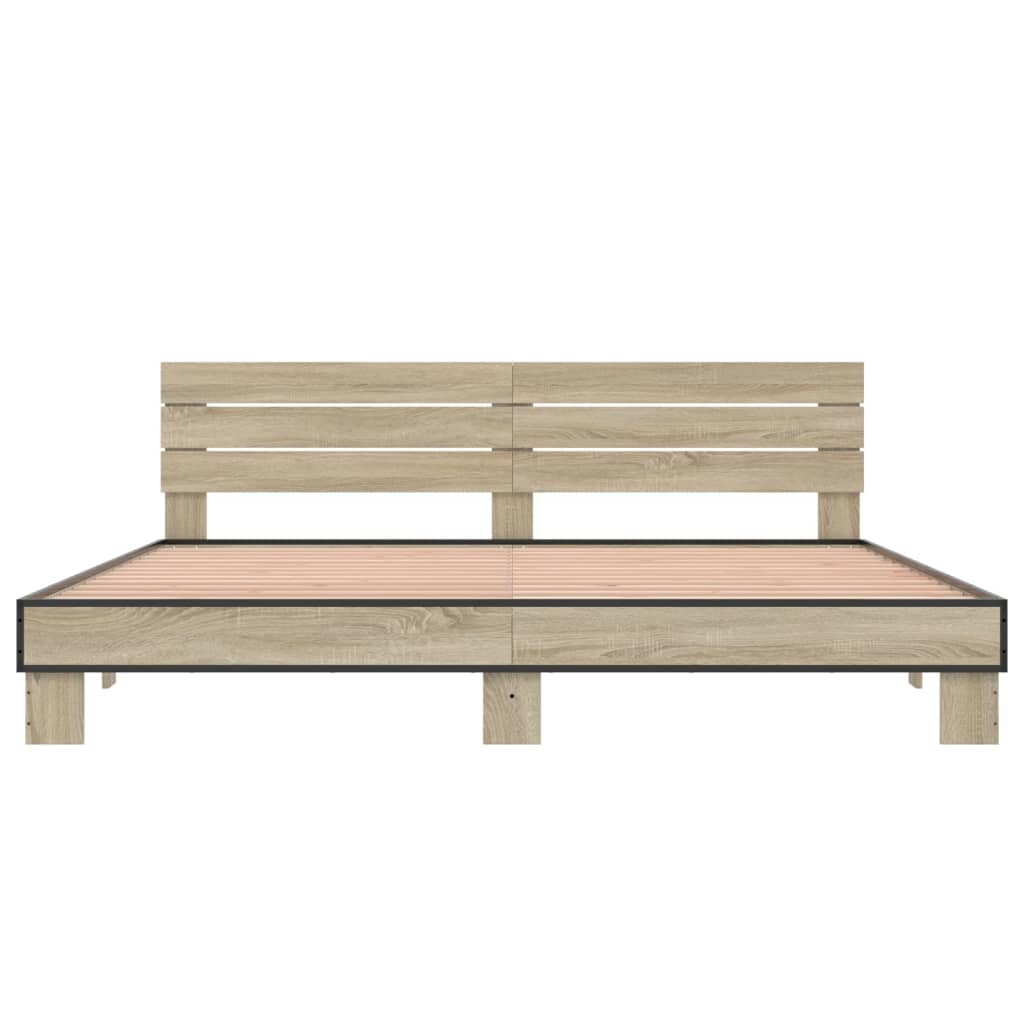 vidaXL Bed Frame without Mattress Sonoma Oak 200x200 cm