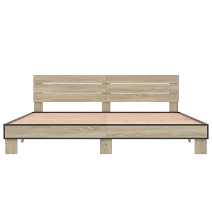 vidaXL Bed Frame without Mattress Sonoma Oak 200x200 cm