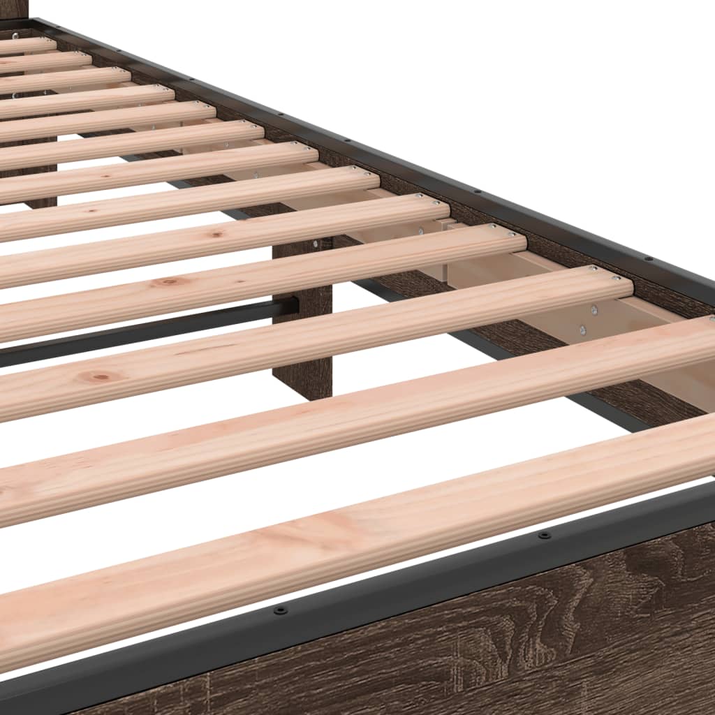 vidaXL Bed Frame without Mattress Brown Oak 200x200 cm