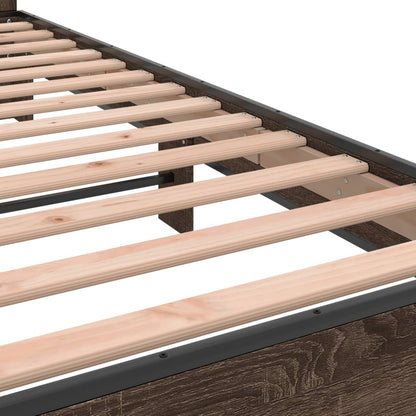 vidaXL Bed Frame without Mattress Brown Oak 200x200 cm