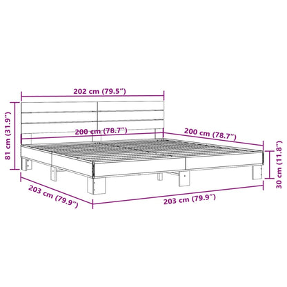 vidaXL Bed Frame without Mattress Brown Oak 200x200 cm