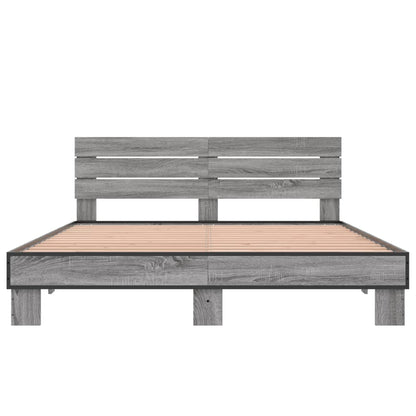 vidaXL Bed Frame without Mattress Grey Sonoma 150x200 cm King Size