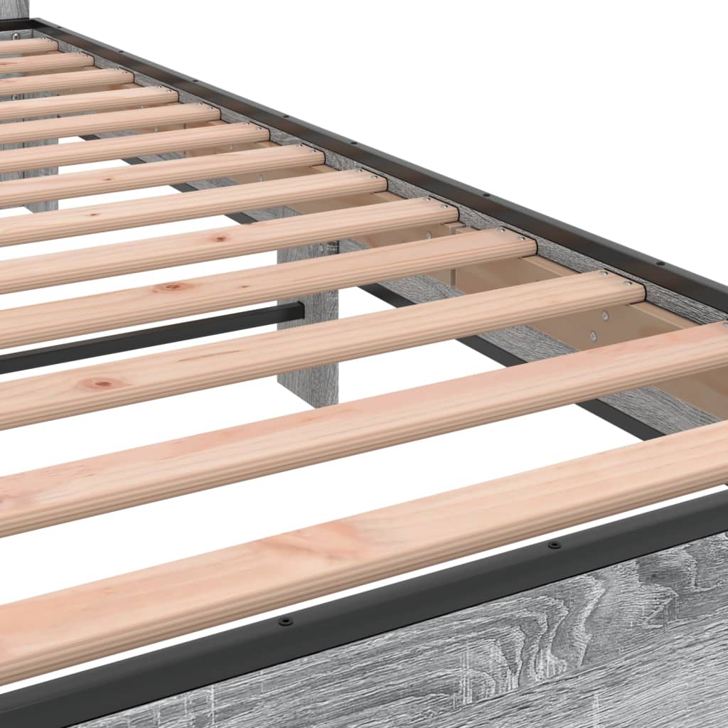 vidaXL Bed Frame without Mattress Grey Sonoma 150x200 cm King Size
