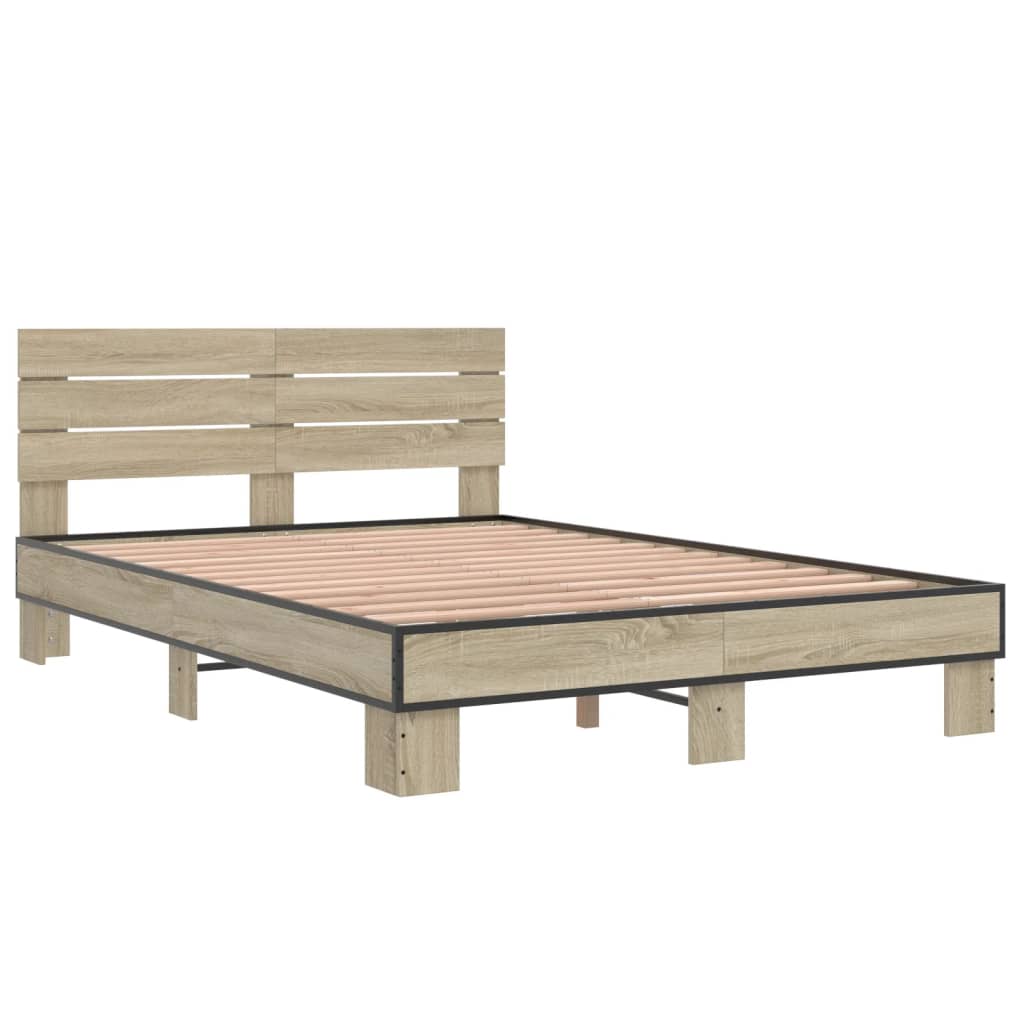 vidaXL Bed Frame without Mattress Sonoma Oak 140x200 cm