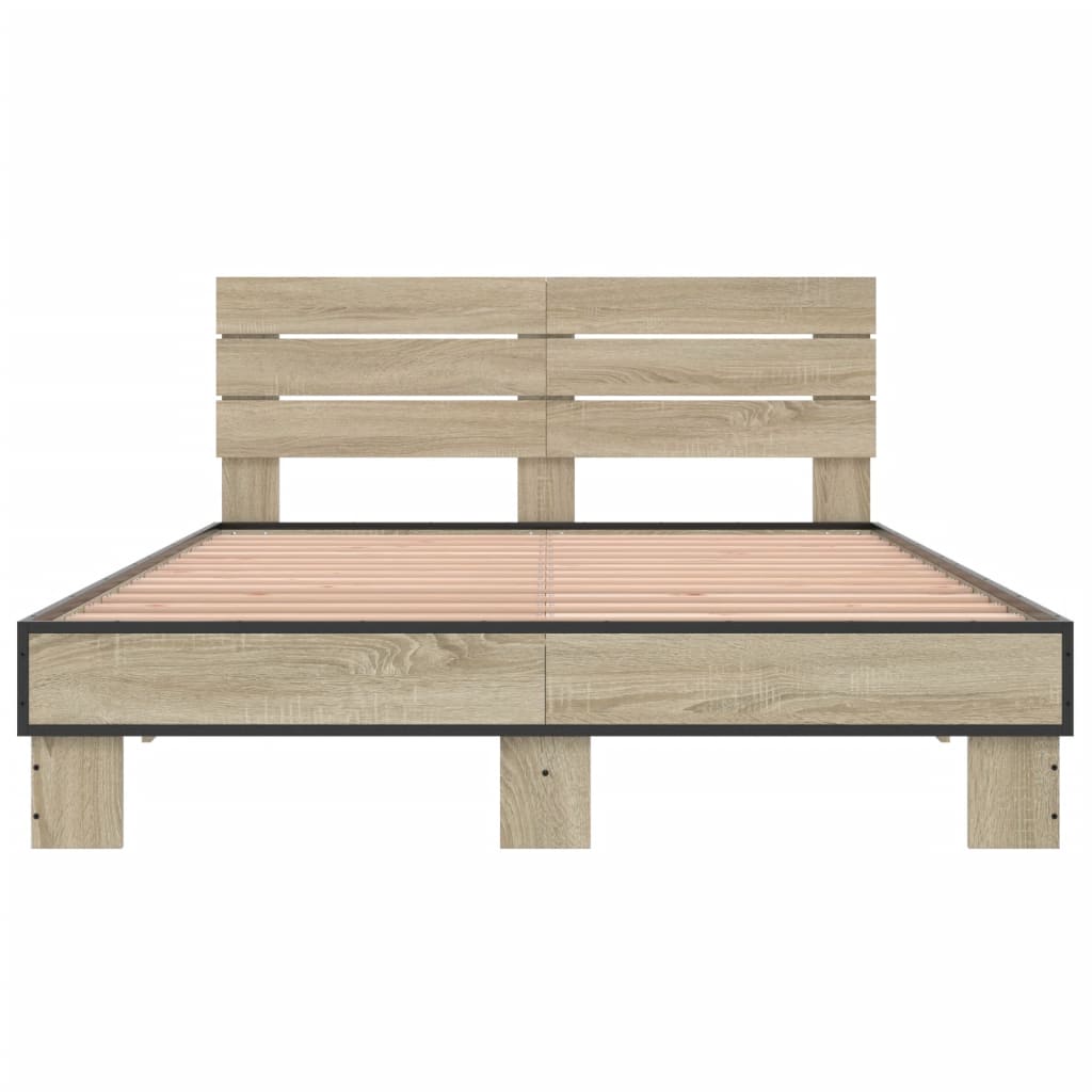 vidaXL Bed Frame without Mattress Sonoma Oak 140x200 cm