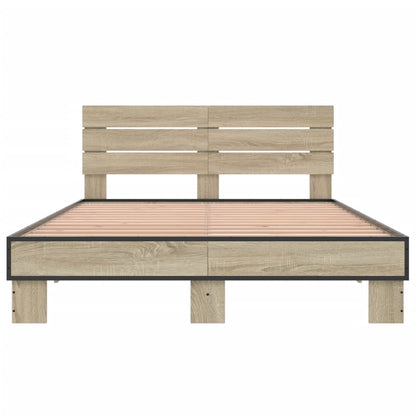 vidaXL Bed Frame without Mattress Sonoma Oak 140x200 cm