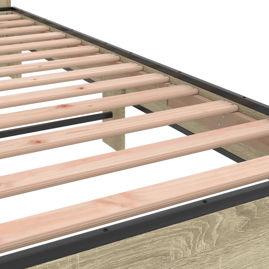 vidaXL Bed Frame without Mattress Sonoma Oak 140x200 cm