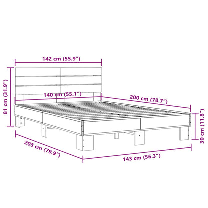 vidaXL Bed Frame without Mattress Sonoma Oak 140x200 cm