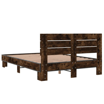 vidaXL Bed Frame without Mattress Smoked Oak 120x200 cm