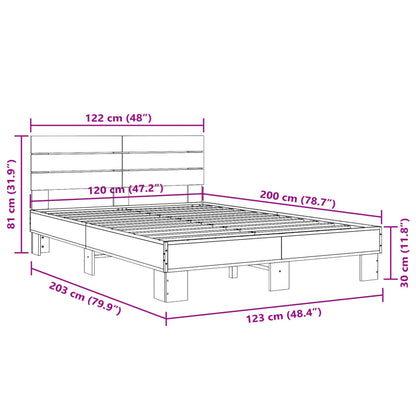 vidaXL Bed Frame without Mattress Smoked Oak 120x200 cm