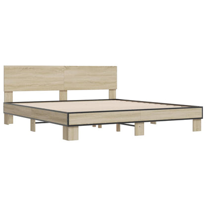 vidaXL Bed Frame | Sonoma Oak | Engineered wood, Metal | Double | Modern | Bed