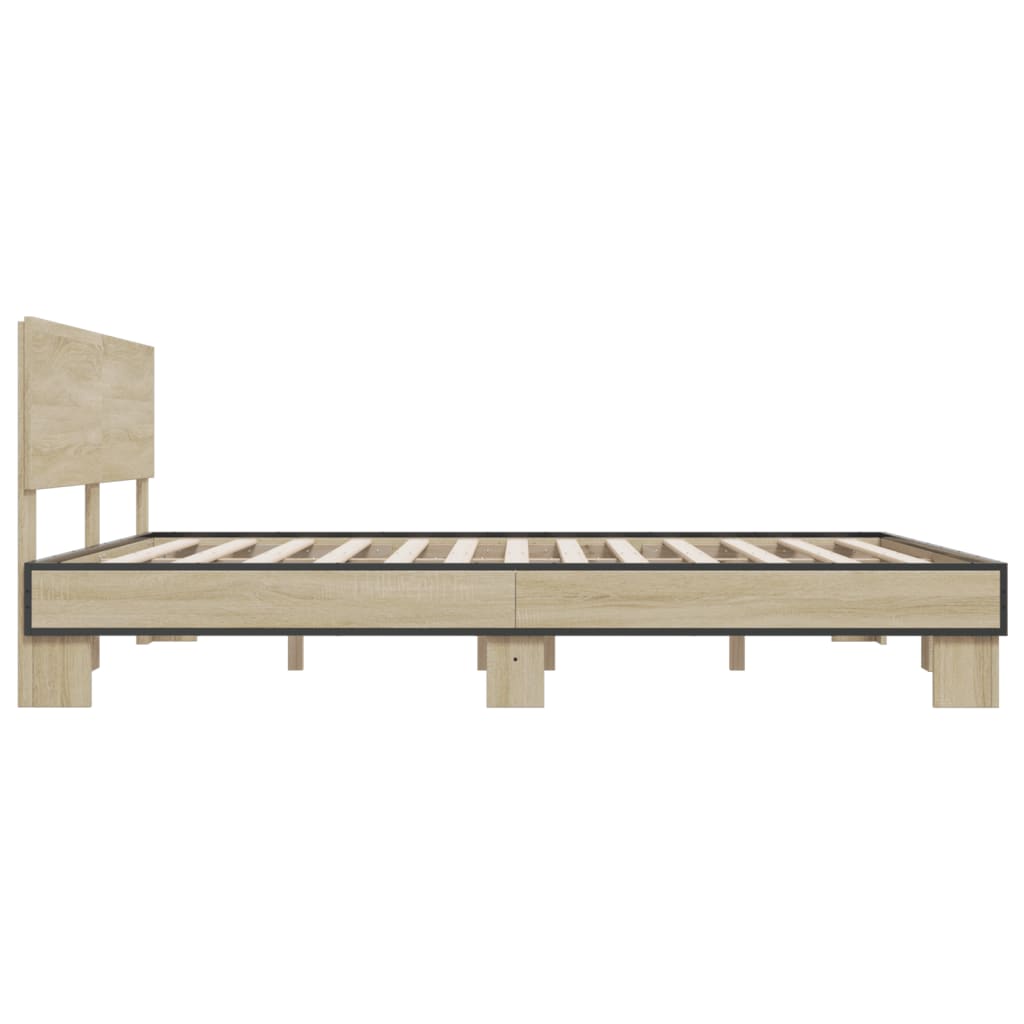 vidaXL Bed Frame | Sonoma Oak | Engineered wood, Metal | Double | Modern | Bed