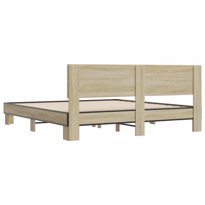 vidaXL Bed Frame | Sonoma Oak | Engineered wood, Metal | Double | Modern | Bed
