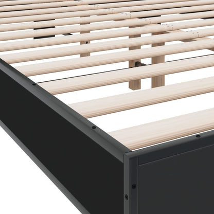 vidaXL Bed Frame | Black | Engineered wood, Metal | Double | Durable | Bed Frame