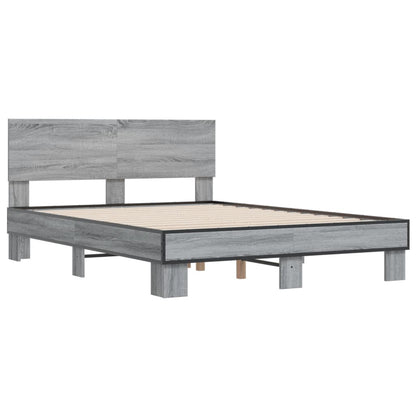 vidaXL Bed Frame without Mattress Grey Sonoma 120x200 cm
