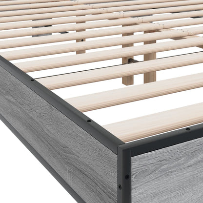 vidaXL Bed Frame without Mattress Grey Sonoma 120x200 cm