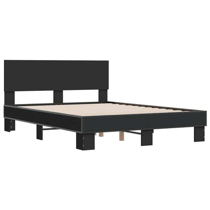 vidaXL Bed Frame | Black | Engineered wood, metal, plywood | Small Double