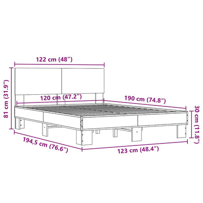 vidaXL Bed Frame | Black | Engineered wood, metal, plywood | Small Double