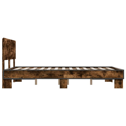 vidaXL Bed Frame | Smoked Oak | Engineered wood, metal | Small Double | Durable