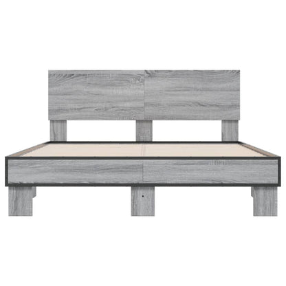 vidaXL Bed Frame | Grey Sonoma | Engineered Wood | Double |  Durable