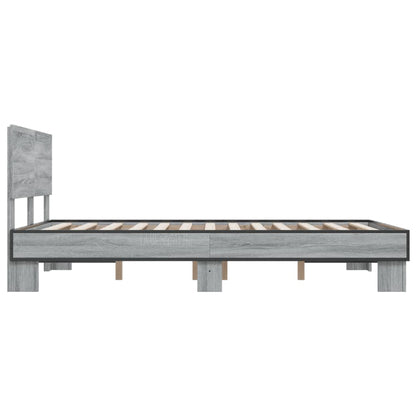 vidaXL Bed Frame | Grey Sonoma | Engineered Wood | Double |  Durable