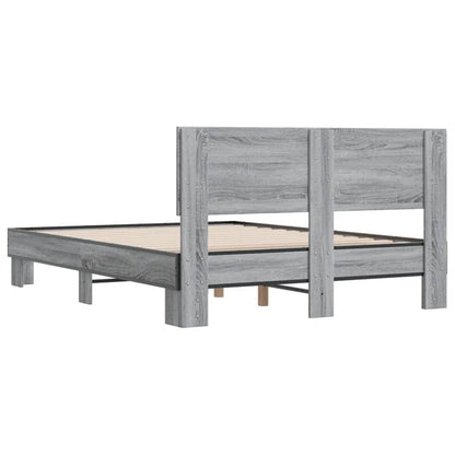vidaXL Bed Frame | Grey Sonoma | Engineered Wood | Double |  Durable