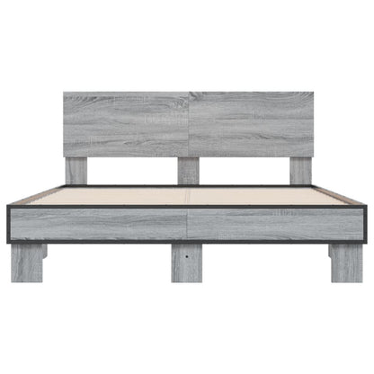 vidaXL Bed Frame | Grey Sonoma | Engineered wood, metal | Double | Bed Frame