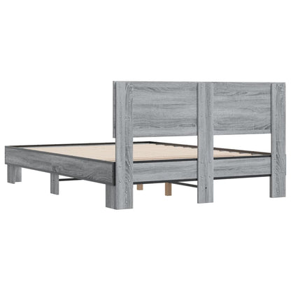 vidaXL Bed Frame | Grey Sonoma | Engineered wood, metal | Double | Bed Frame