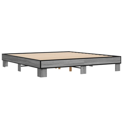 vidaXL Bed Frame without Mattress Grey Sonoma 200x200 cm