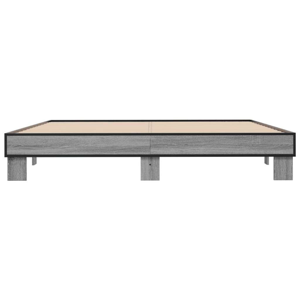 vidaXL Bed Frame without Mattress Grey Sonoma 200x200 cm
