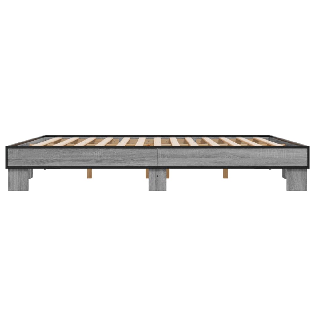vidaXL Bed Frame without Mattress Grey Sonoma 200x200 cm