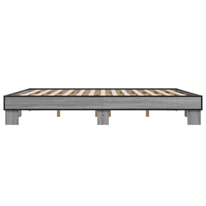 vidaXL Bed Frame without Mattress Grey Sonoma 200x200 cm
